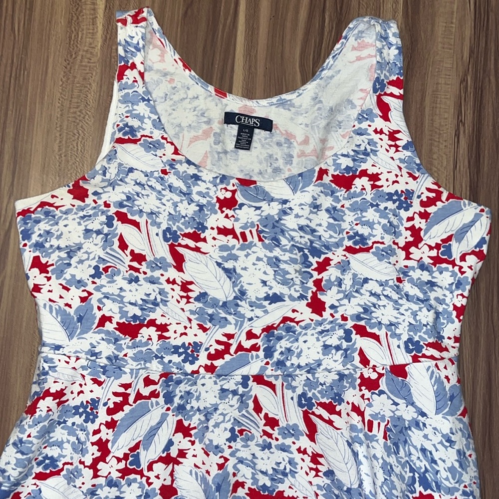 Chaps midi dress light blue, white and red - Picture 3 of 12
